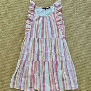 pink and orange sleeveless summer dress